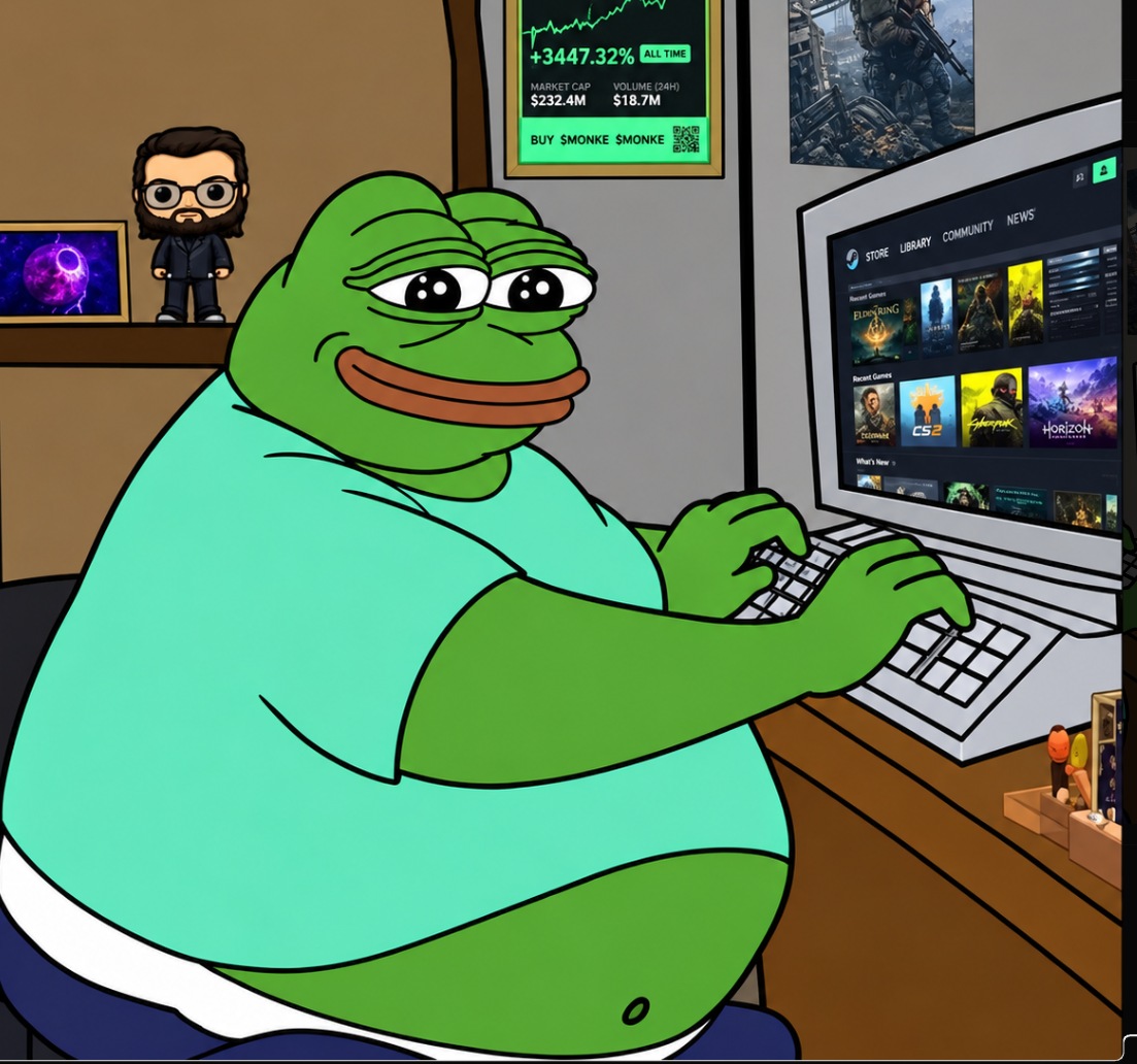 Pepe's original room, with a collection of games, figures, and a very familiar chair.